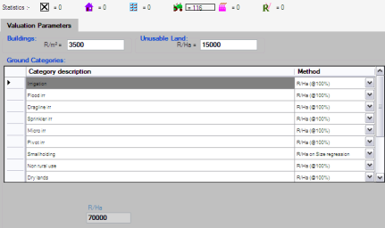 Agricultural parameter setup